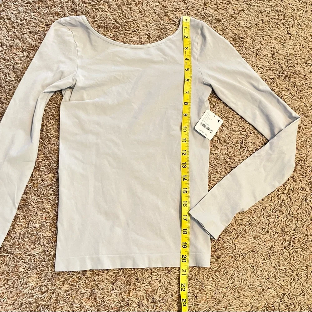 INTIMATELY FREE PEOPLE Low Back Seamless Long Sleeve in Lunar Rock Size M/L NWT